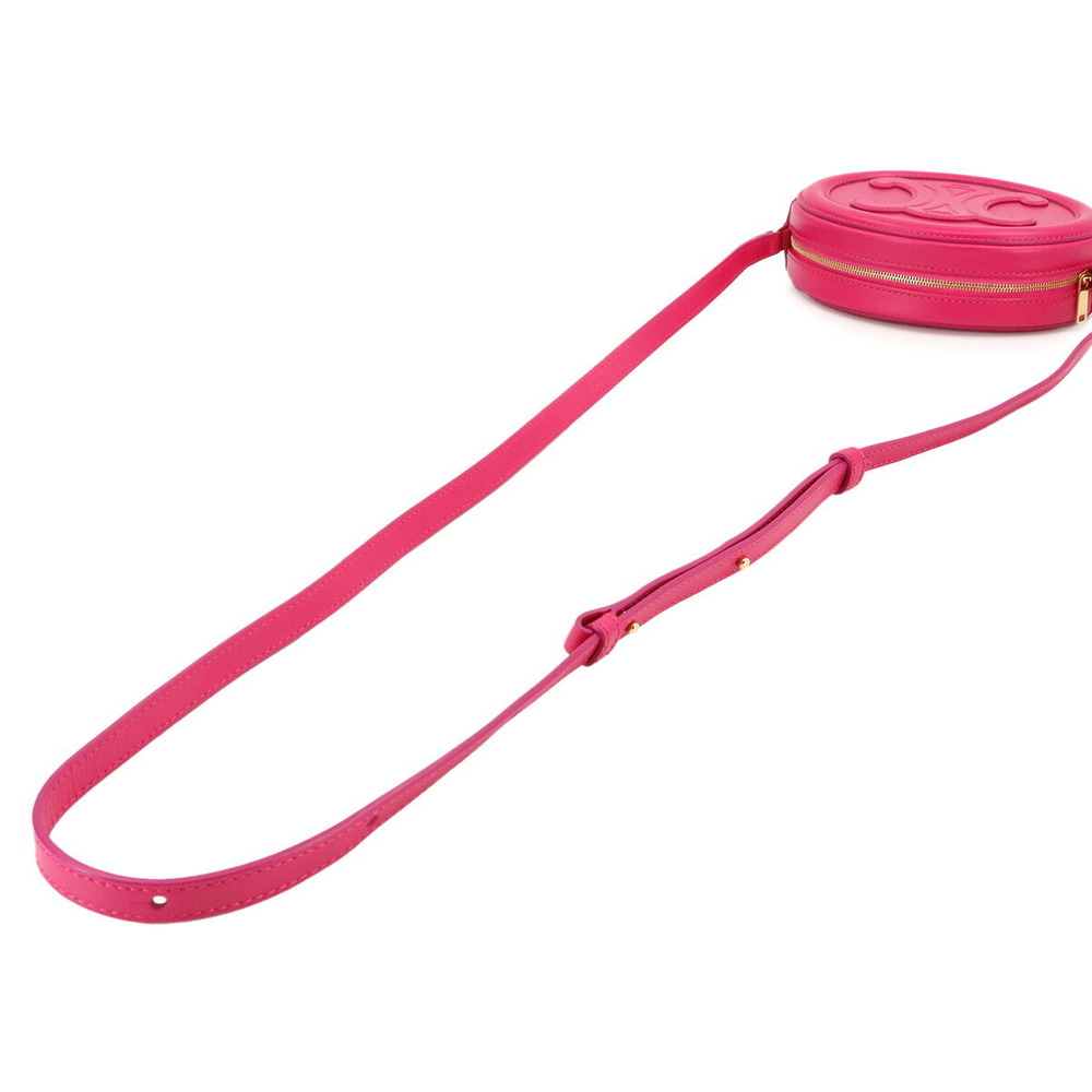 Celine Oval Cuir Triomphe Shoulder Bag Pink Leather - Picture 6 of 9